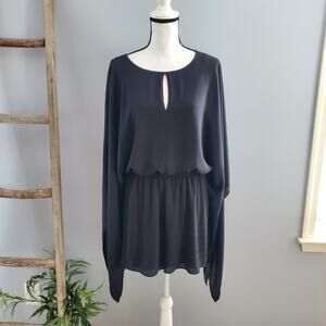 Express Black Sheer Angel Sleeve Dressy Romper Size M